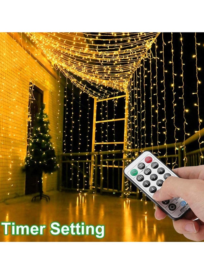 12mtr 120 LEDs Remote Control Fairy String Lights,  Warm White Battery Operated LED String Lights for Christmas EID Ramadan Diwali Wedding Birthday Party Home Decoration Waterproof with 8 Modes