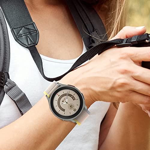 PEFKO PSS32 20MM Alpine Nylon Loop Bands / Straps Compatible For Samsung Galaxy Watch 4 & Galaxy 5 44mm 40mm / Watch 5 Pro Band 45mm / Galaxy Watch 4 Classic Bands 46mm 42mm【 👉 Only Watch Strap ⌚ Watch NOT Included 】 (20MM, BLUE / YELLOW [ TRAIL ] / GREEN / BLACK [ ALPINE ]) - Image 5