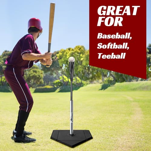 JASCOPRO Portable Baseball Batting Tee, Height Adjustable from 25-37 inch Hitting Tee for Baseball and Softball,Premium Baseball Tee with Rubber Top,Alumium Pole,Metal Base for Kids/Youths/Adults - Image 4