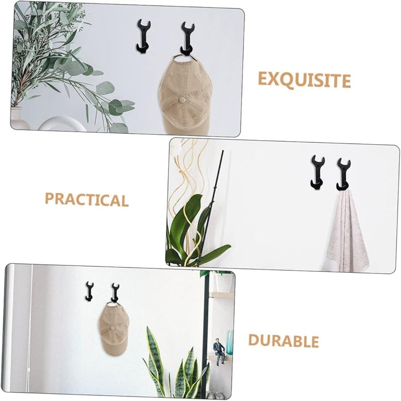 Vintage Iron Wall Mounted Hooks 2Pcs Multifunctional Coat Towel Holder Industrial Style - Image 5