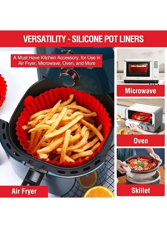 KBR® Air Fryer Silicone Round Shape Liners Basket Reusable Baking Tray Cooking Parchment Liner Paper Bowl Oven Accessories Ideal for Home (Top 6.5in / Bottom 5.5in) (Pack of 2) - Image 4