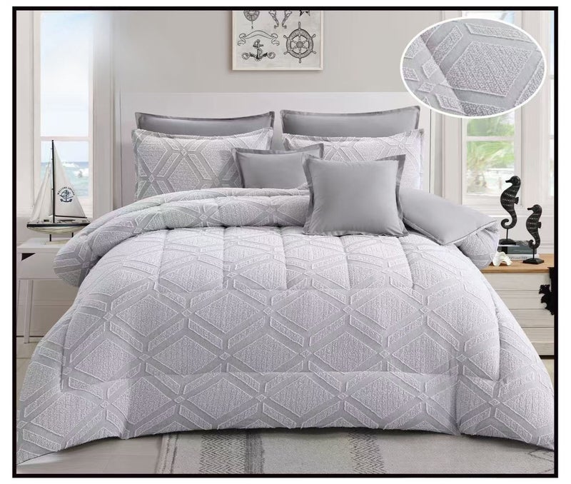 Double bed sheet set, 8 pieces, microfiber, with an elegant design and comfortable quality.