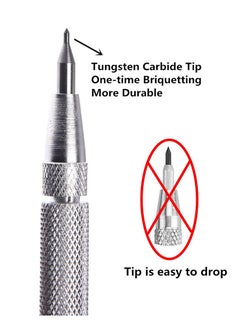 SYOSI Tungsten Carbide Tip Scriber 2 pcs Aluminium Etching Pen with 2 Replacement Marking Tip for Glass Ceramics Metal Sheet  - Image 2
