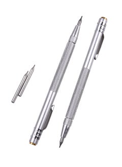 SYOSI Tungsten Carbide Tip Scriber 2 pcs Aluminium Etching Pen with 2 Replacement Marking Tip for Glass Ceramics Metal Sheet  - Image 1