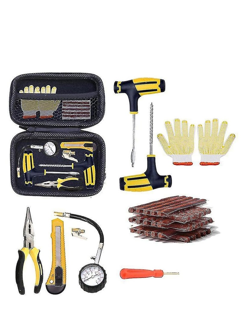 Universal Tire Repair Kit | 15 Piece Value Pack | Fix Punctures and Plug Flats | Ideal for Cars, Trucks, Motorcycle, ATV, Jeeps, Off Road Vehicles, RV, Tractors - Image 1