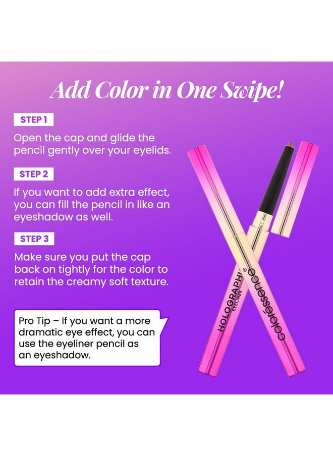 Coloressence Multi-Dimensional Holographic Eyeliner | Shimmery Effect | Waterproof & Smudge Proof, Long Lasting Eyeliner With Easy Application | Shade - Solar Flare 0.35G  - Image 5