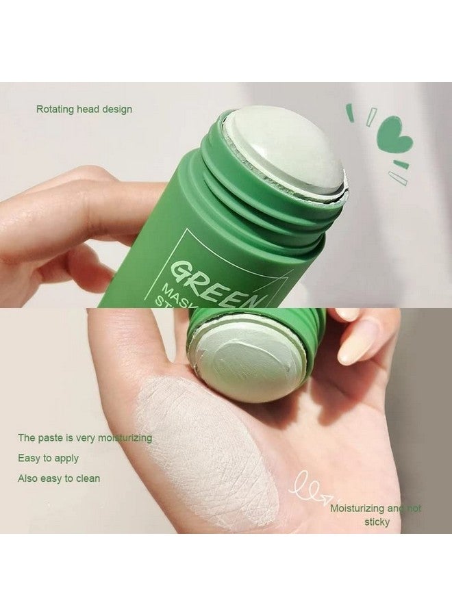 SULLMAR Girl Green Tea Solid Mask Deep Cleaning Mud Mask Stick Oil Control Antiacne Eggplant Masks Purifying Clay Stick Mask Skin Care (Green Tea) - Image 2