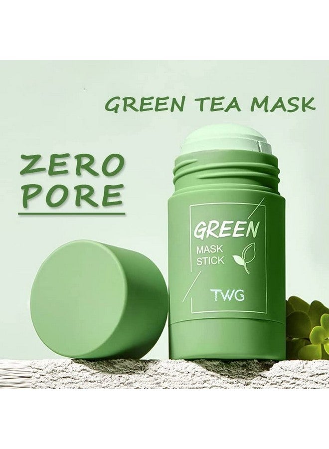 SULLMAR Girl Green Tea Solid Mask Deep Cleaning Mud Mask Stick Oil Control Antiacne Eggplant Masks Purifying Clay Stick Mask Skin Care (Green Tea) - Image 3