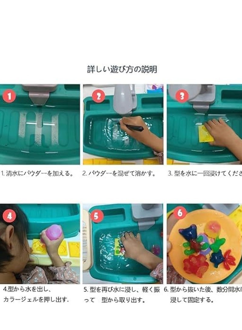 New magical three-dimensional water games for children, made by yourself, 6 color bottles + 6 shapes, each shape has two sides + brush + industry + 2 bags - Image 3