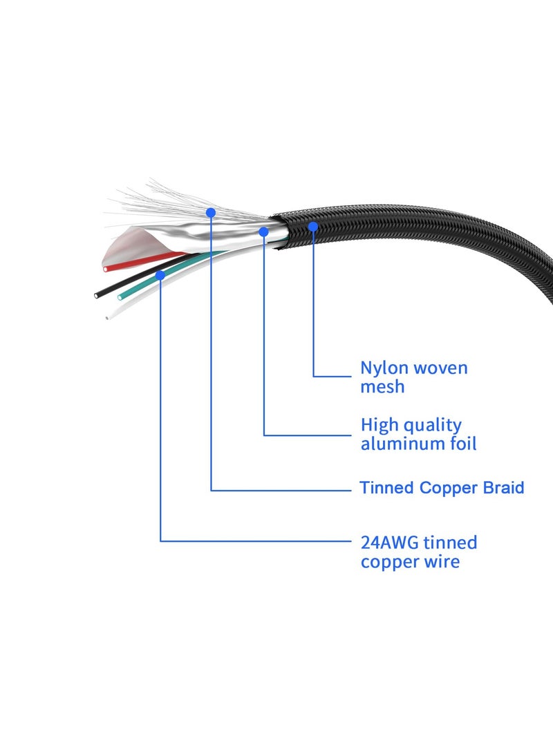 غنافوتو 2 قطعة كابل تمديد USB 2.0 9 سنون أنثى إلى 9 سنون ذكر مزدوج، كابل تقسيم 9 سنون إلى 2 * 9 سنون، كابل رأس USB 9 سنون للوحة الأم، للوحة الأم الداخلية للكمبيوتر، أسود - Image 3