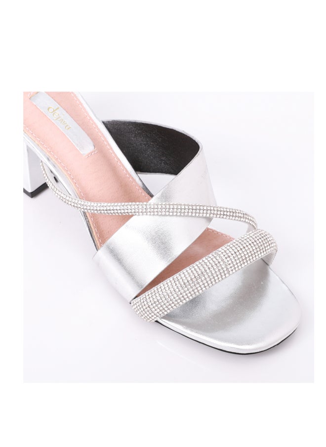 DejaVu - Slip On Strased Mid Heeled Slipper - Image 1