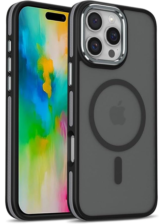 Case Compatible with Magsafe, iPhone 16 Pro Phone Case,Translucent Matte Back Slim Magnetic Case for iPhone 16 Pro 6.3" (Black) - Image 1