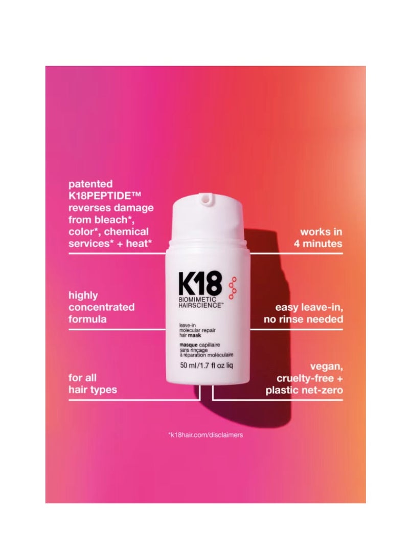 K18 Leave-In Molecular Repair Hair Mask 50ml - Image 4
