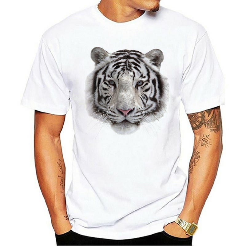 2024 Independent Wish Animal Head Print Round Neck Short Sleeve T-Shirt - Image 1