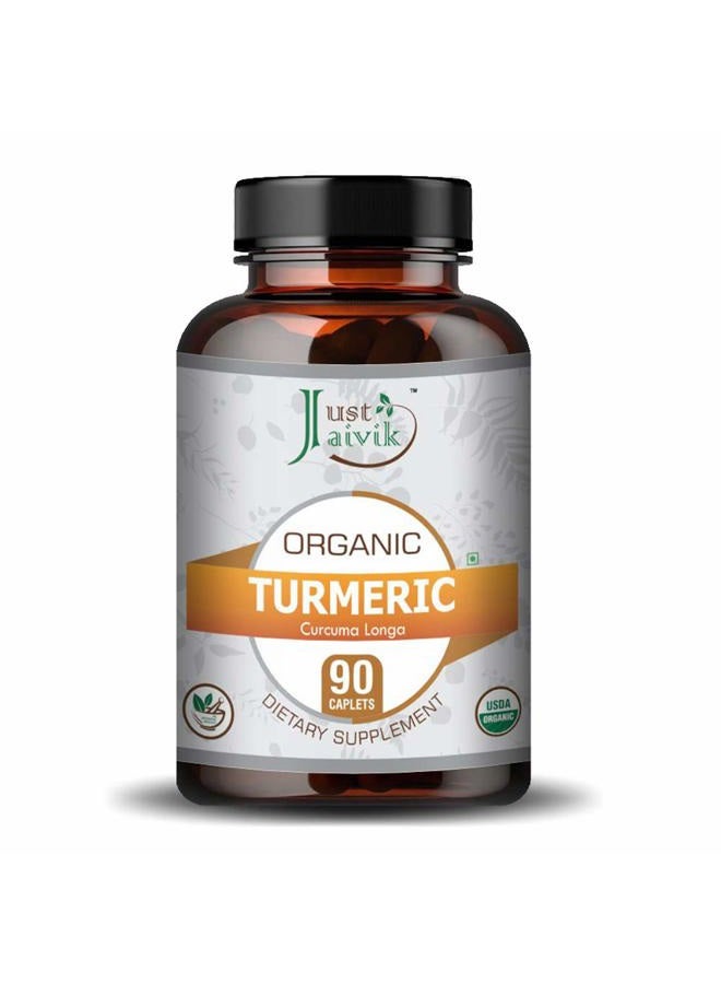 Just Jaivik Organic Turmeric (Haldi | Curcuma Longa) Tablets - A Dietary Supplements - 750 mg (Pack 90 Organic Tablets) | Supports Digestion and Overall Health and Well-Being - Image 2