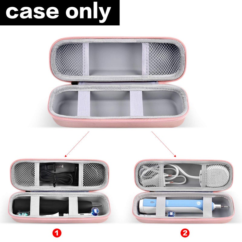 GWCASE حافظة فرشاة الأسنان للسفر GWCASE متوافقة مع Oral-B Pro 1000 2000 3000 3500 5000 7500 / لفرشاة الأسنان الكهربائية القابلة للشحن Philips Sonicare ProtectiveClean 4100 6100 5100 6500 7500 (صندوق فقط) -ذهبي - Image 2