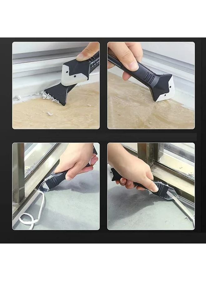 Black Silicone Sealant Kit 3 in 1 with Stainless Steel Tip Scraper Cleaner - Image 3