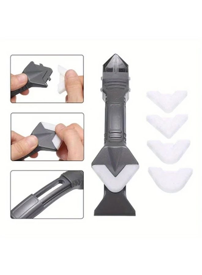 Black Silicone Sealant Kit 3 in 1 with Stainless Steel Tip Scraper Cleaner - Image 4