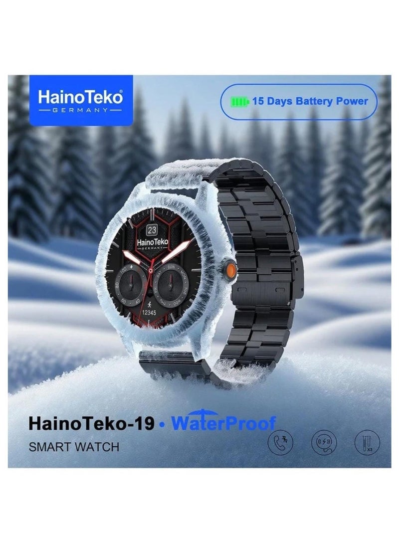 Haino Teko 19 Waterproof Smart Watch – Large AMOLED Display, 3 Interchangeable Straps, 15 Days Battery Life, Fitness & Health Tracker for Men - Image 3