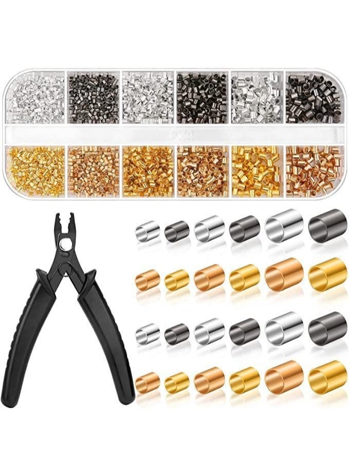 2200 Pieces Crimp Beads for Jewelry Making, Crimp Tubes with Crimping Pliers for Earring Necklace Bracelet DIY Jewelry Making - Image 1