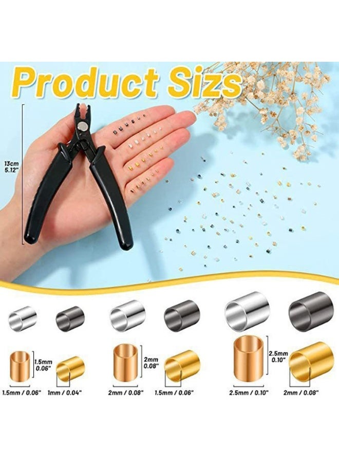 2200 Pieces Crimp Beads for Jewelry Making, Crimp Tubes with Crimping Pliers for Earring Necklace Bracelet DIY Jewelry Making - Image 2