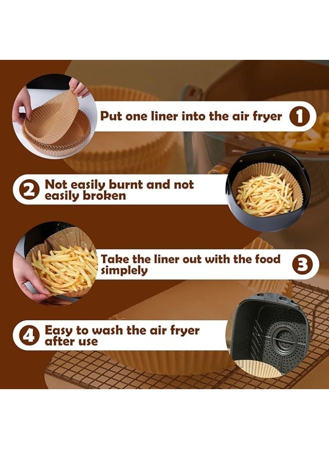 ورق قلي هوائي، 100 قطعة، صحي، ورق غير لاصق للمقالي الكهربائية، شكل دائري، 20 سم، ورق رق للخبز والتحميص والقلي في فرن الميكروويف - Image 2