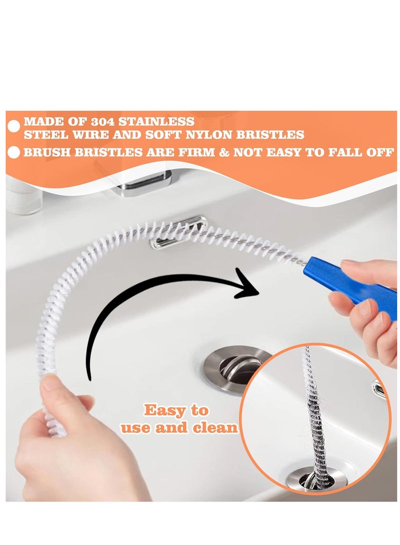 Drain Unblocker and Cleaner Tool Kit - 3-Piece Set with 155cm Double-Ended Pipe Cleaner Brush, 45cm Sink Unblocker Brush, and 50cm Hair Clog Remover for Bathroom, Shower, and Kitchen Drains - Image 4