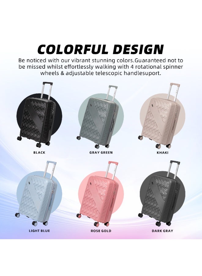 Home Smart HomeSmart Xplorer Luxury Luggage Set, 3-Piece (PP) Hardshell Suitcases | Durable, Flexible, Lightweight, Scratch Resistant with 360 Rotatable wheel, Smooth & Strong Trolley, Combination Lock and Comfortable handle | Ideal for any journey. (Dark Grey) - Image 5