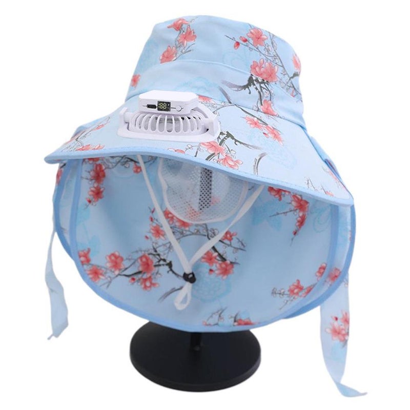 Summer rechargeable digital display fan hat, unisex adult outdoor sunshade, UV protection, tea picking, construction site - Image 1
