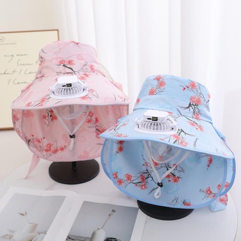 Summer rechargeable digital display fan hat, unisex adult outdoor sunshade, UV protection, tea picking, construction site - Image 2