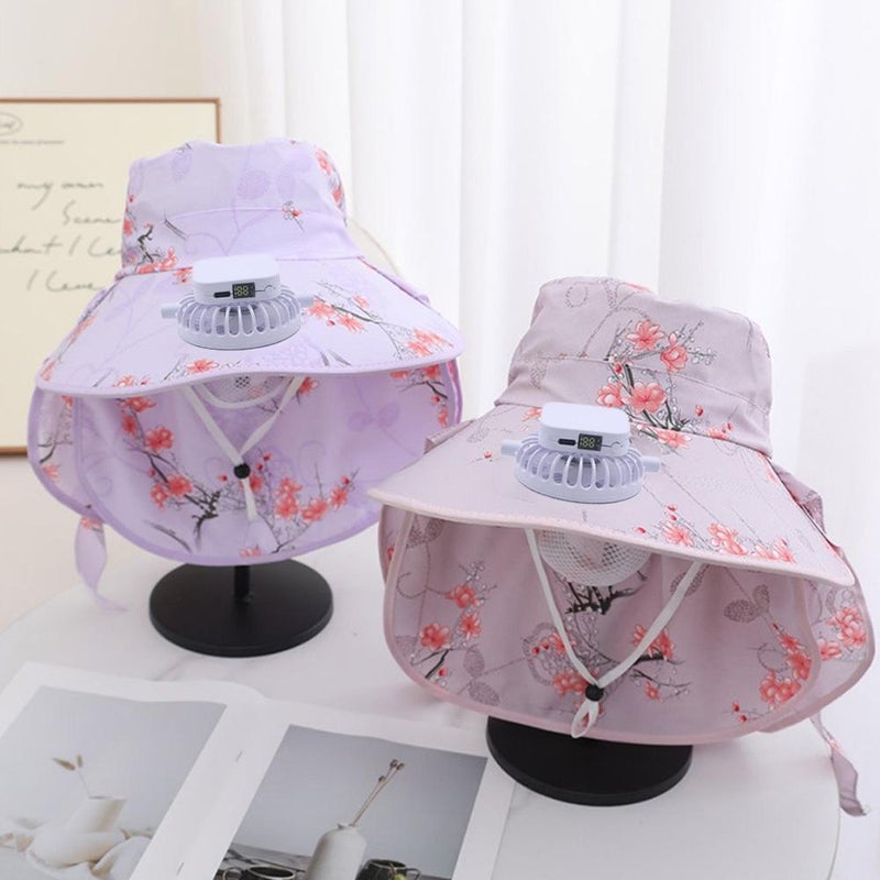 Summer rechargeable digital display fan hat, unisex adult outdoor sunshade, UV protection, tea picking, construction site - Image 3