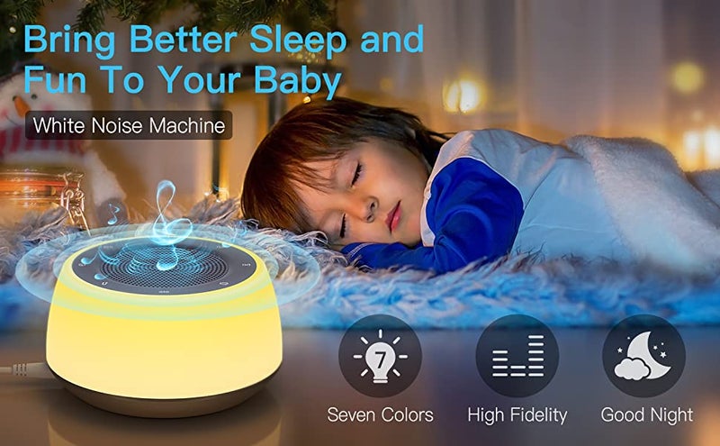 White Noise Machine for Sleeping Baby Adults Kids, Sound Machine with Night Light, 16 Soothing Sounds for Sleeping, Plug in, Noise Maker for Bedroom Home - Image 3