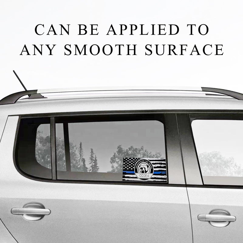 FSTURIOS 2PCS Thin Blue Line Sticker Code 4, Police Support Sticker American Flag Thin Line Decal, Waterproof Thin Line Flag Stickers Support Law Enforcement for Car Window Laptop (Larger) - Image 5