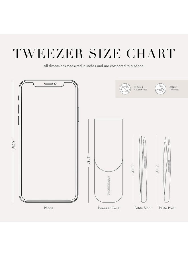 تويزرمان مجموعة ملاقط تويزرمان الصغيرة مع حقيبة سفر - ملاقط مدببة ومائلة، ملاقط للسفر (حقيبة سوداء) - Image 5