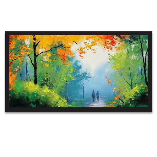 DEKORSTATION Relaxing Big Panoramic Nature Floating Framed Canvas Wall Painting for Living Room Bedroom Drawing Room Hall Office Decoration (24 Inch L x 12 Inch H) - Image 2