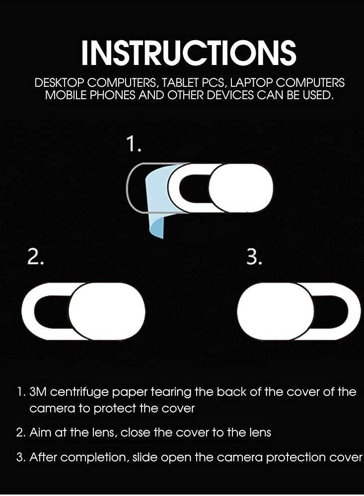 Y&D Laptop Camera Slide Webcam Cover Slider Stickers Fit for MacBook Pro/Air, iPhone, Tablets, PC, iPad, iMac, Cell Phone, Privacy Blocker Sliding Shield, Anti-Spy  - Image 3