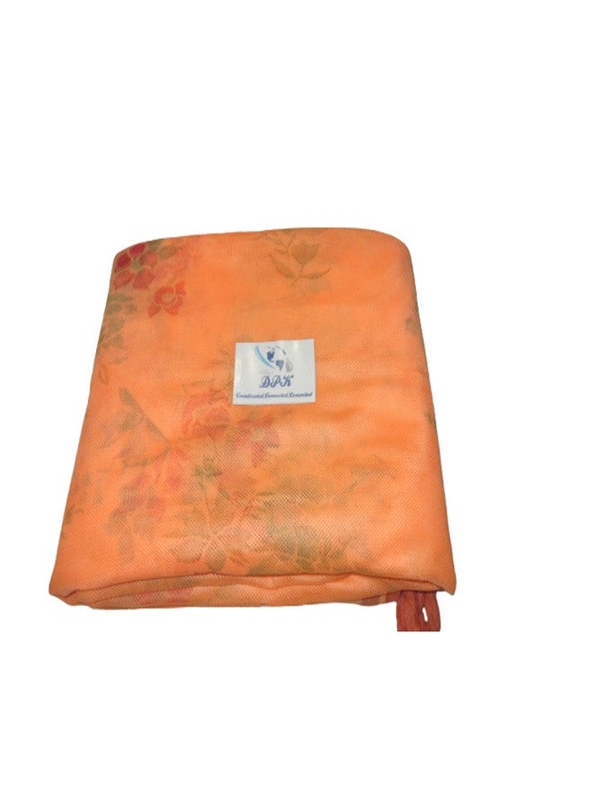 DPK Mosquito Net Four Side Hanging Pure Cotton Printed King and Queen Size Double Bed machardani net for Mosquito Protection,Room D�cor, 6x7Ft. Orange - Image 1
