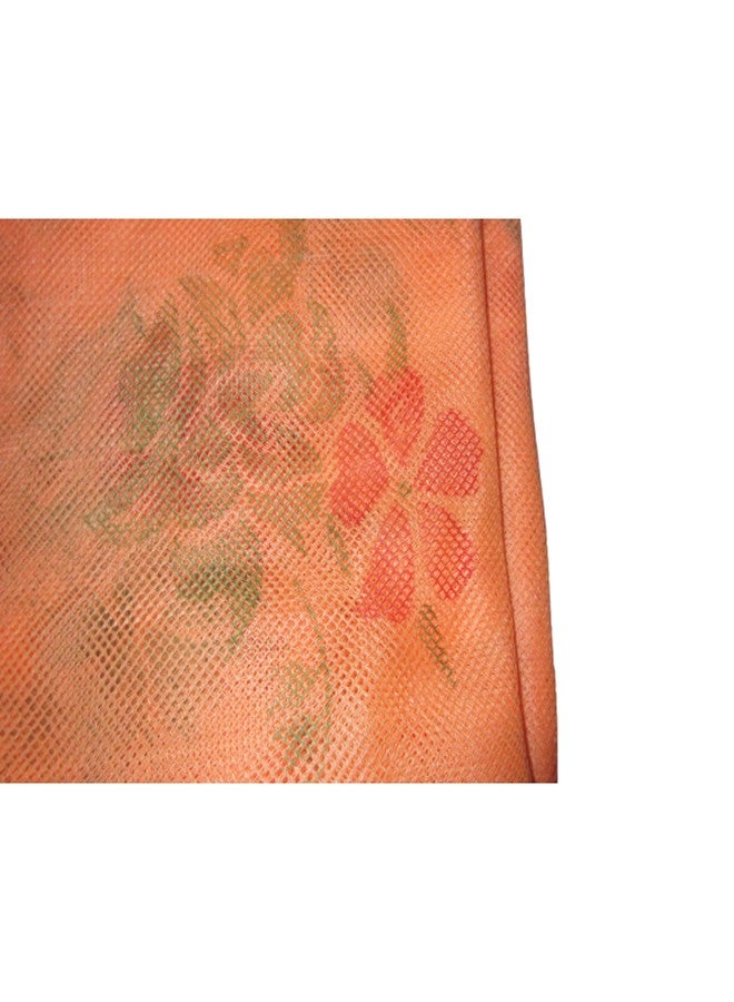 DPK Mosquito Net Four Side Hanging Pure Cotton Printed King and Queen Size Double Bed machardani net for Mosquito Protection,Room D�cor, 6x7Ft. Orange - Image 5