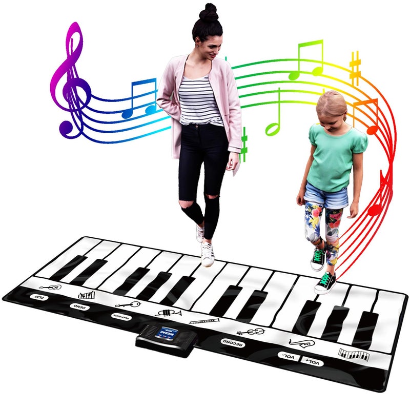 SUNLIN 6ft. Piano Mat, Floor Keyboard Playmat: 24 Keys, 10 Demos, 8 Instrument Sounds, Record & Playback, Giant Interactive Musical Toys Gifts for Boys & Girls Age 3 4 5 6 7 8 9 Years Old - Image 1