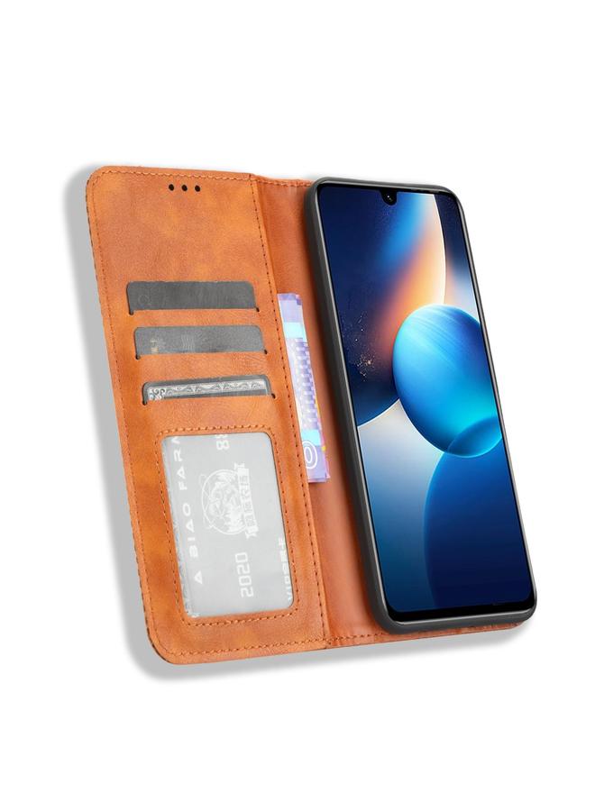 اس-توب جراب لهاتف Infinix Zero 20 X6821 مصنوع من الجلد بمشبك مغناطيسي بتصميم كلاسيكي - Image 4