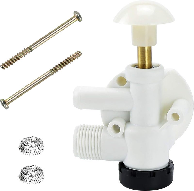 Funmit 385314349 RV Toilet Water Valve Kit Replacement for Pedal Flush Toilets for Camper, Trailer, Boat | Premium Performance in Prevention of Leakage | Increased Freeze Resistance - Image 1