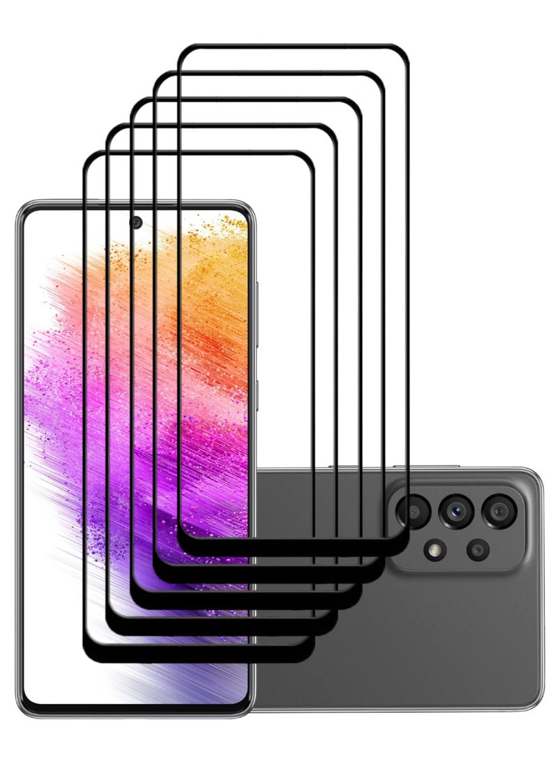 ACLIX 5 Pieces Antistatic ESD Dustproof Premium Quality High Definition Tempered Glass Screen Protector Designed For Samsung Galaxy A73 5G - Image 1