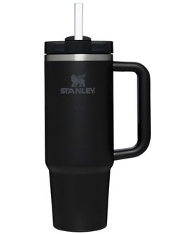 Stanley 40 oz Stainless Steel Vacuum Insulated Cup with Lid and Straw for Water, Iced Tea or Coffee, Smoothies, Cream (Black)  - Image 1