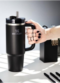 Stanley 40 oz Stainless Steel Vacuum Insulated Cup with Lid and Straw for Water, Iced Tea or Coffee, Smoothies, Cream (Black)  - Image 5