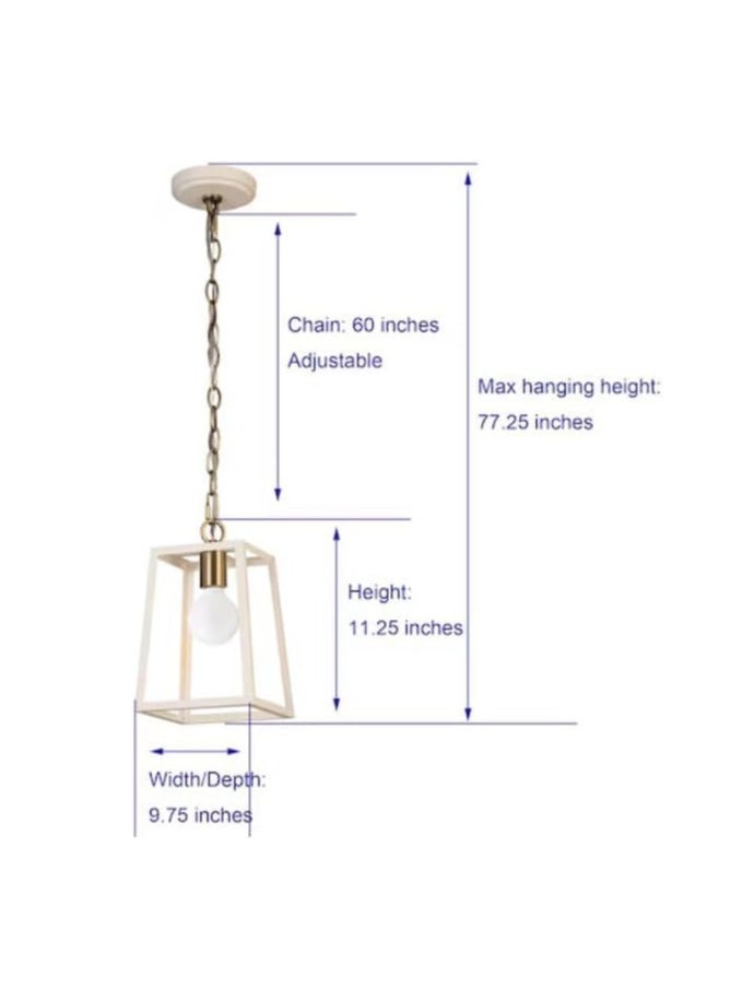 A F N Lighting A F N LIGHTINGS White and Gold Mini Pendant Light, Square Hanging Ceiling Lamp, Elegant Indoor Lighting, Vintage Style Pendant, Classic Dining Room Light, Bedroom Hanging Fixture  - Image 5