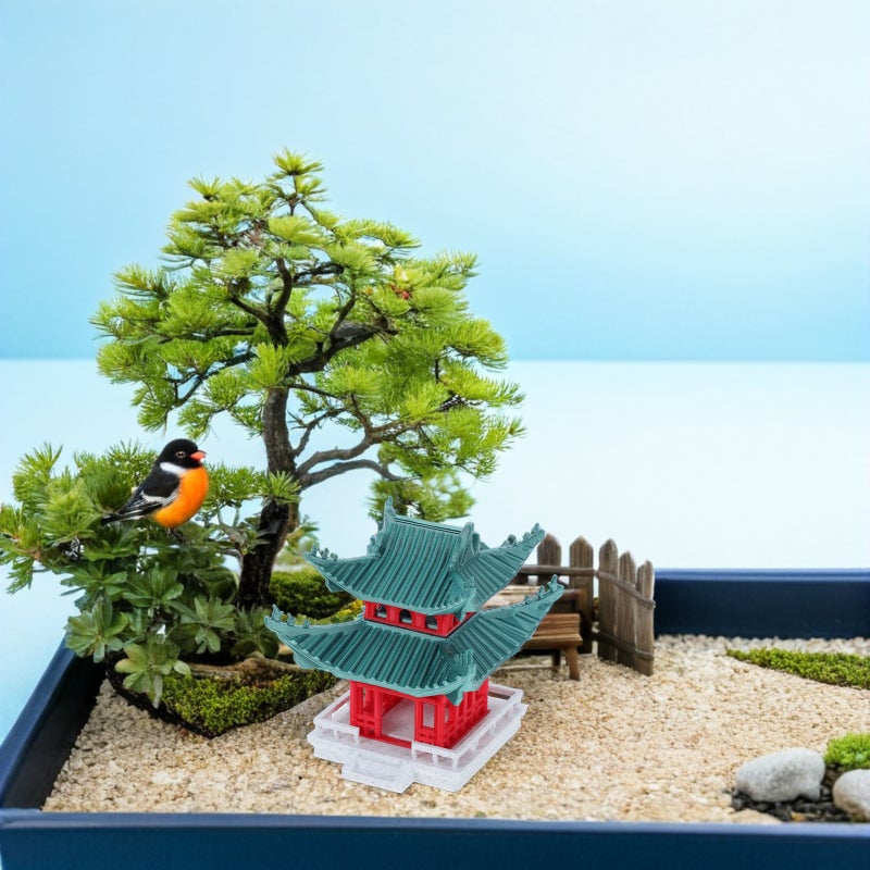Miniature Pagodas Statue: Miniature Pavilion Statue Chinese Architectural Model - Landscape Pagodas Ornament For Aquarium Fish Decor - Image 5