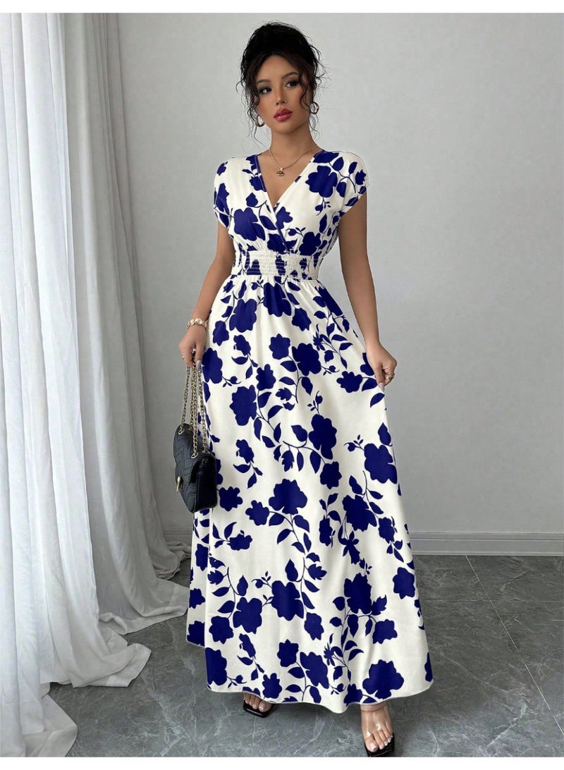 Shein Elegant Floral Print Dress, Suitable For Commute - Image 5