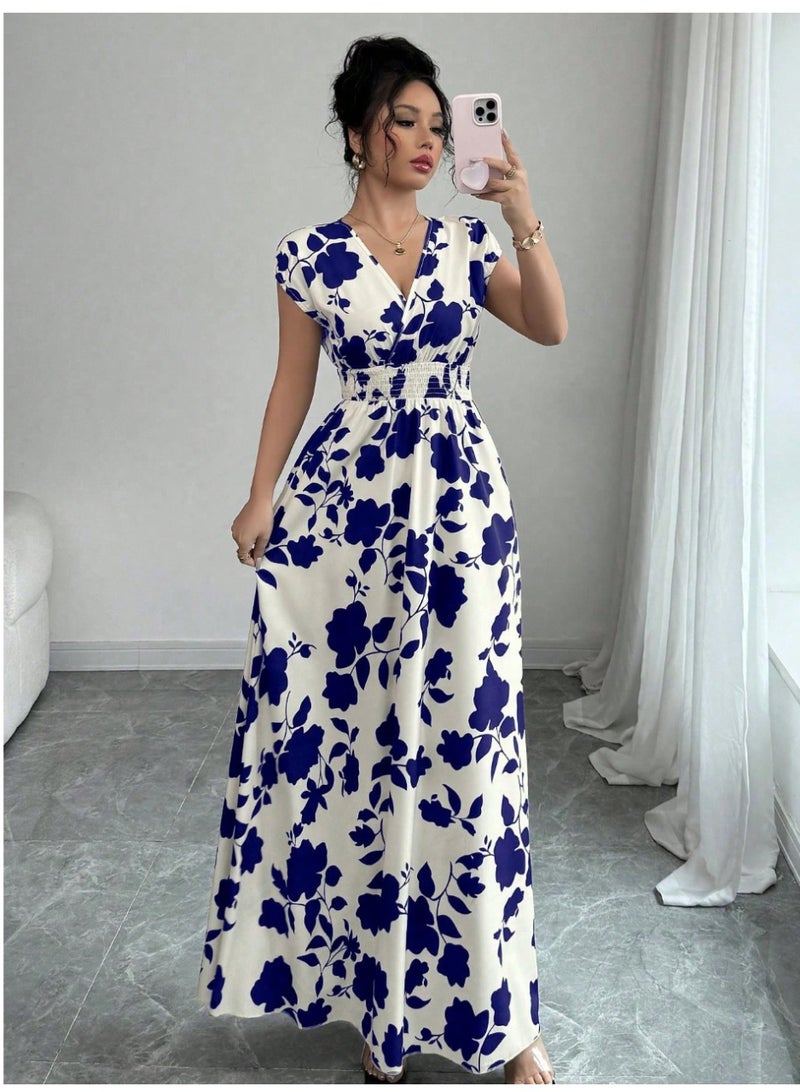 Shein Elegant Floral Print Dress, Suitable For Commute - Image 4