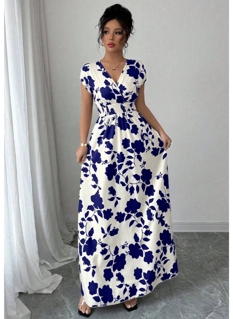 Shein Elegant Floral Print Dress, Suitable For Commute - Image 3