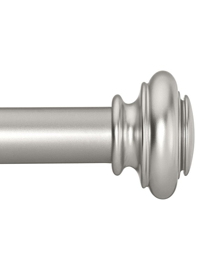 SIMEWIN Heavy Duty Curtain Rods for Windows 48 to 84 Inches, 1 Inch Silver Curtain Rods for Bedroom, Living Room, Patio, Kitchen, Adjustable Curtain Rods with Classic Finials, Silver Finishing - Image 1